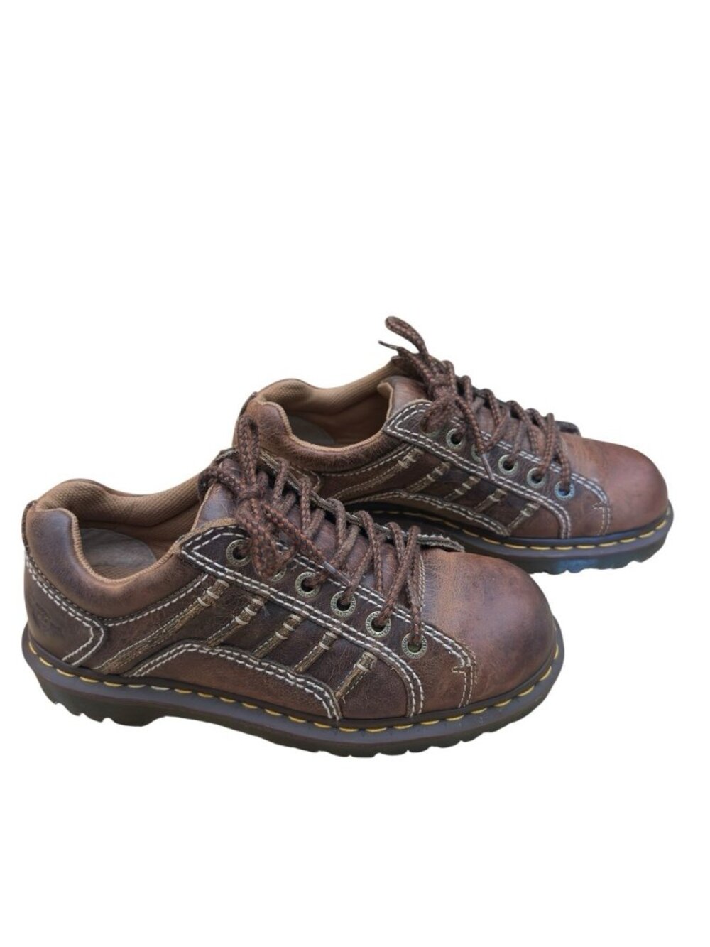 Vintage Dr Martens Y2K Chunky Brown Oxford Shoes Leather 8 Men/9 Woman Platform - Picture 2 of 10